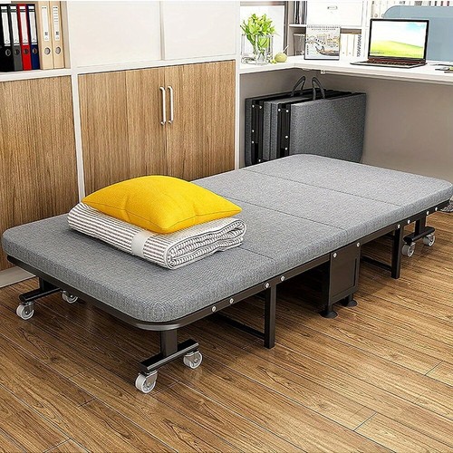 Folding black linen bed with - folding,